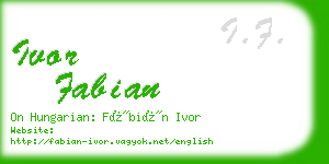 ivor fabian business card